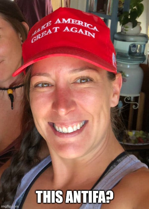 Ashli Babbitt | THIS ANTIFA? | image tagged in ashli babbitt | made w/ Imgflip meme maker