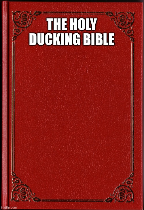 blank book | THE HOLY DUCKING BIBLE | image tagged in blank book | made w/ Imgflip meme maker