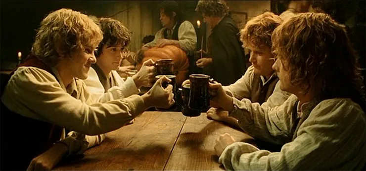 High Quality Drinking Hobbits Blank Meme Template