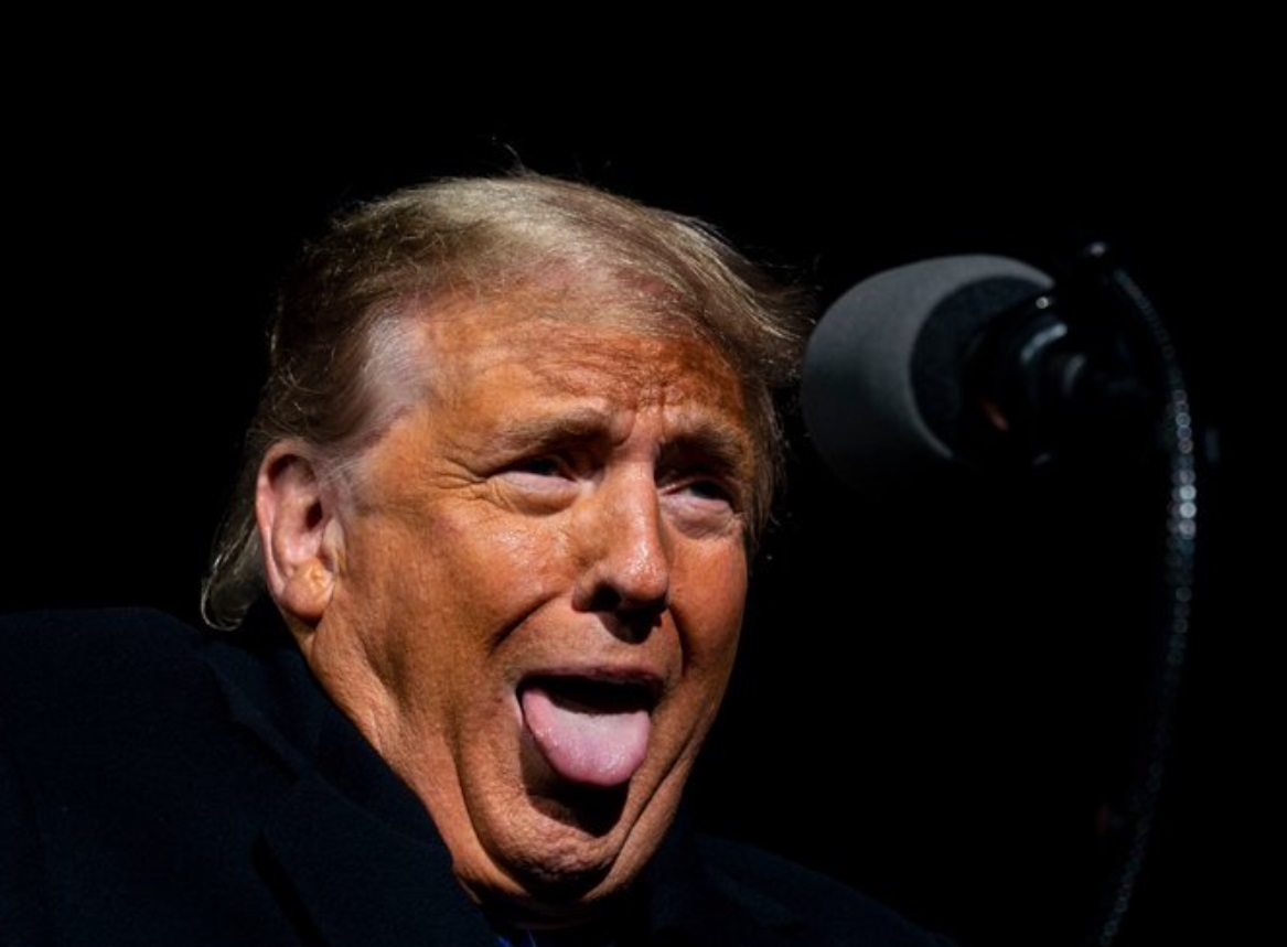 High Quality Trump sticking tongue out catching flies Blank Meme Template