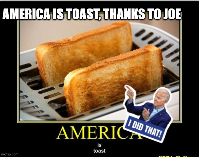 America is so screwed... Gee thanks dementia Joe | AMERICA IS TOAST, THANKS TO JOE | image tagged in dementia,joe biden | made w/ Imgflip meme maker