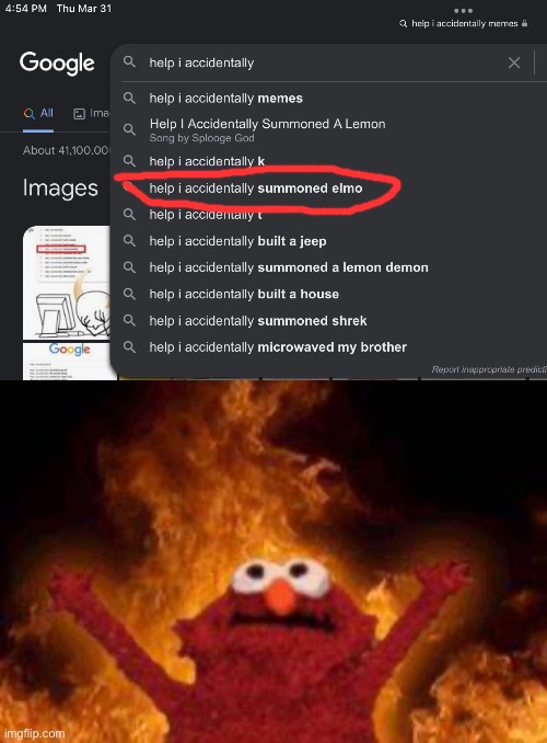 image tagged in elmo on flames | made w/ Imgflip meme maker