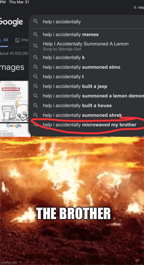 THE BROTHER | image tagged in burning anikan | made w/ Imgflip meme maker