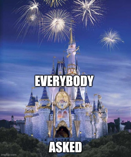 Disney | EVERYBODY; ASKED | image tagged in disney | made w/ Imgflip meme maker