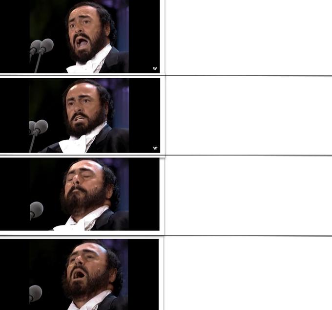 Buy all of Luciano Pavarotti’s many faces Blank Meme Template