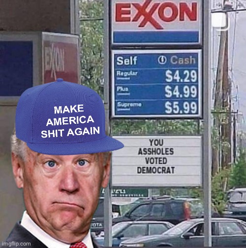 Joe Biden gas prices MASA hat | image tagged in creepy joe biden | made w/ Imgflip meme maker