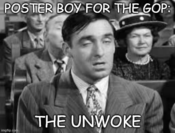 POSTER BOY FOR THE GOP:; THE UNWOKE | made w/ Imgflip meme maker