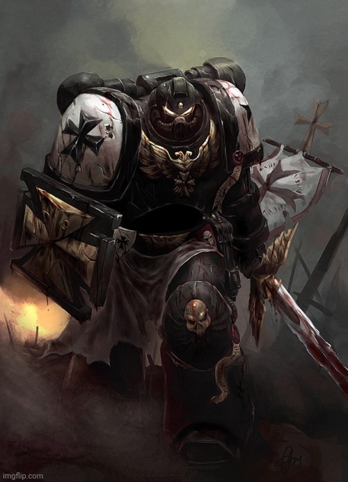 Will someone draw me an image of this? | image tagged in warhammer 40k black templar | made w/ Imgflip meme maker