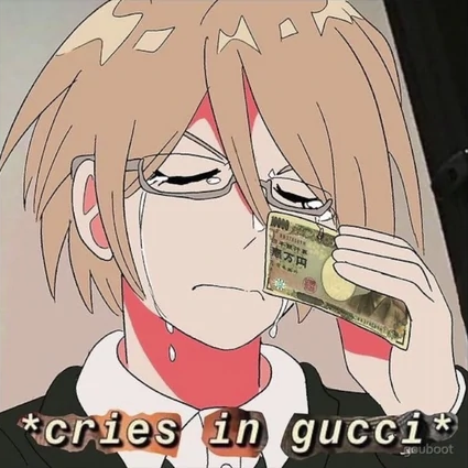 High Quality Cries in Gucci Blank Meme Template