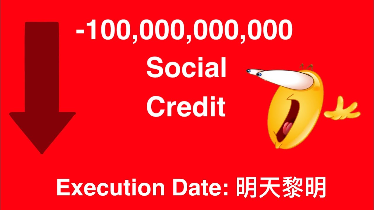 High Quality -100,000,000,000 Social credit Blank Meme Template