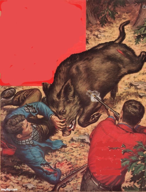 High Quality Wild Boar Attack Blank Meme Template