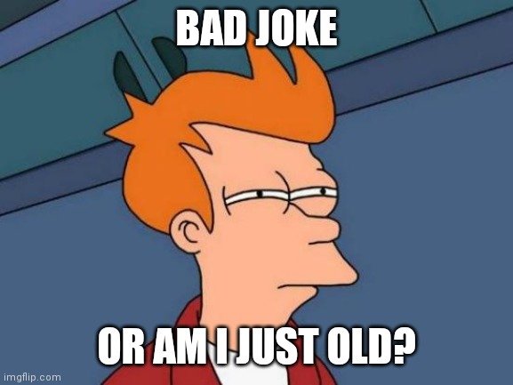 Futurama Fry Meme | BAD JOKE OR AM I JUST OLD? | image tagged in memes,futurama fry | made w/ Imgflip meme maker