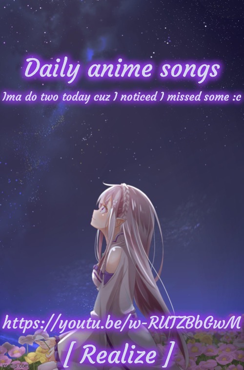 image tagged in daily anime songs | made w/ Imgflip meme maker