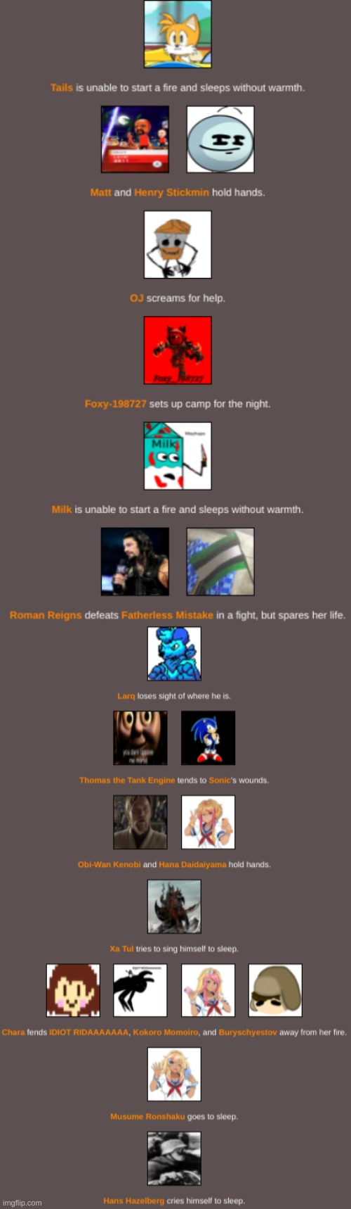 Tails, just use your tails as a blanket, I've seen you do it before. | made w/ Imgflip meme maker