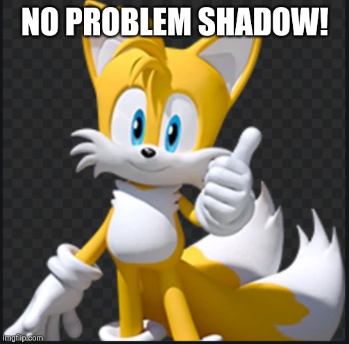 Tails Thumbs Up | NO PROBLEM SHADOW! | image tagged in tails thumbs up | made w/ Imgflip meme maker