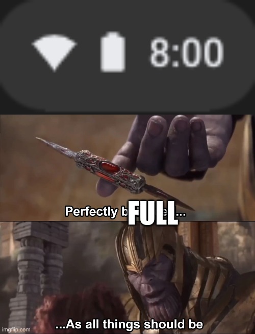 FULL | image tagged in thanos perfectly balanced as all things should be | made w/ Imgflip meme maker