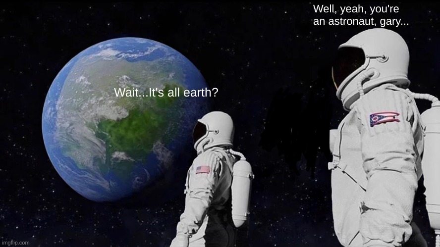 What really happened on that day... | Well, yeah, you're an astronaut, gary... Wait...It's all earth? | image tagged in memes,you're an idiot | made w/ Imgflip meme maker