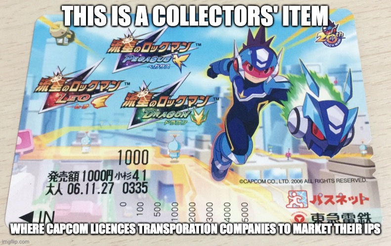 Star Force Travel Card |  THIS IS A COLLECTORS' ITEM; WHERE CAPCOM LICENCES TRANSPORATION COMPANIES TO MARKET THEIR IPS | image tagged in public transport,megaman star force,megaman,memes | made w/ Imgflip meme maker