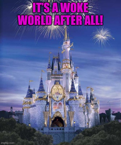 Disney | IT’S A WOKE WORLD AFTER ALL! | image tagged in disney | made w/ Imgflip meme maker