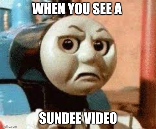 Sundeez | WHEN YOU SEE A; SUNDEE VIDEO | image tagged in thomas had never seen such bullshit before | made w/ Imgflip meme maker