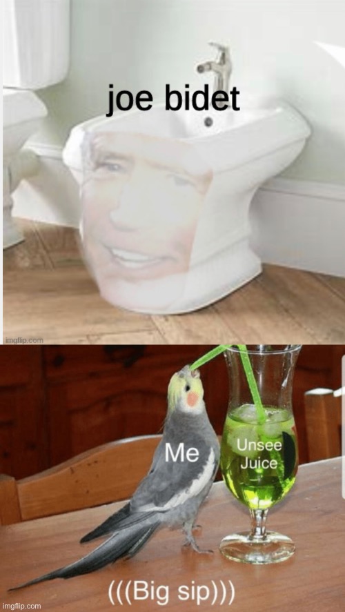 Joe bidet | image tagged in joe bidet lol,unsee juice | made w/ Imgflip meme maker