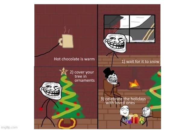 the holidays with troll | image tagged in trollface | made w/ Imgflip meme maker