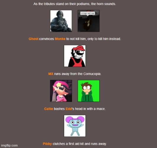 The Bloodbath, Part 1 | image tagged in hunger games,imgflip | made w/ Imgflip meme maker