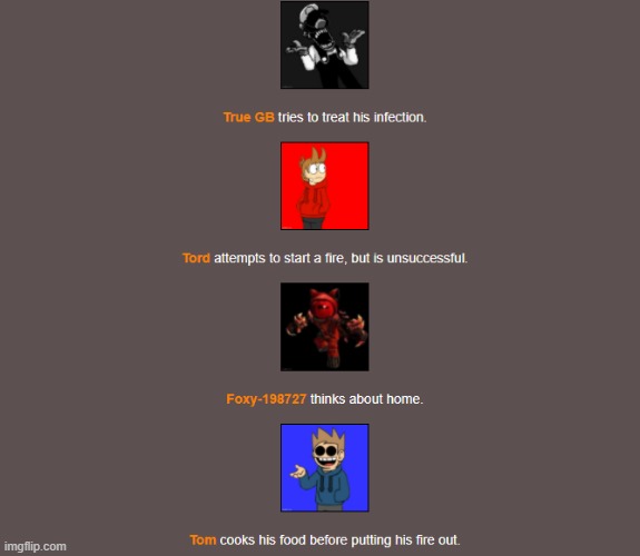 Night 1 (Part 3) | image tagged in imgflip,hunger games | made w/ Imgflip meme maker
