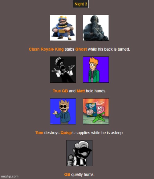 Night 3, Quite the backstabber | image tagged in hunger games,imgflip | made w/ Imgflip meme maker
