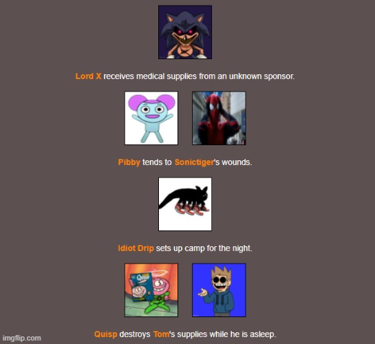 Night 5...is done. | image tagged in hunger games,imgflip | made w/ Imgflip meme maker