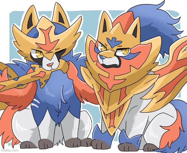 More Zacian and Zamazenta bc yes | image tagged in art | made w/ Imgflip meme maker