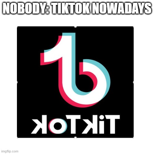 Toktik | NOBODY: TIKTOK NOWADAYS | image tagged in tiktok | made w/ Imgflip meme maker