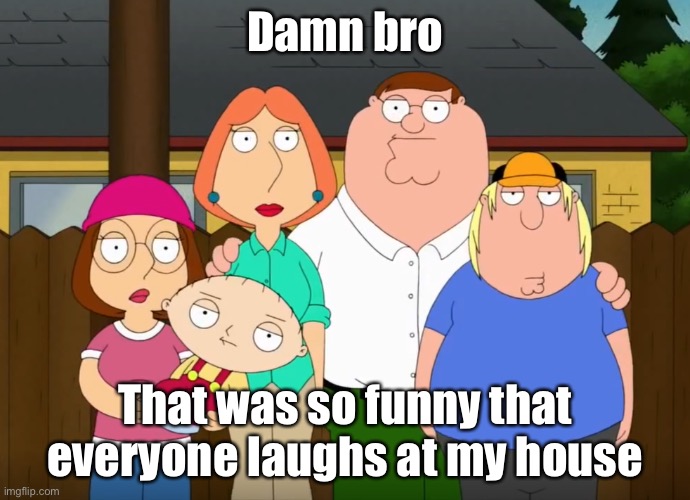 damn bro | Damn bro That was so funny that everyone laughs at my house | image tagged in damn bro | made w/ Imgflip meme maker