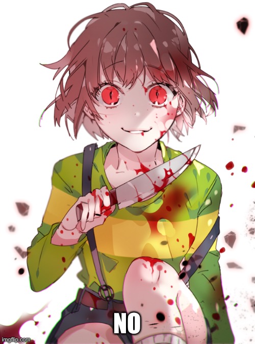 Undertale Chara | NO | image tagged in undertale chara | made w/ Imgflip meme maker