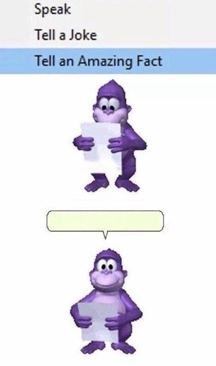 High Quality Bonzi Tells a Fun Fact Blank Meme Template