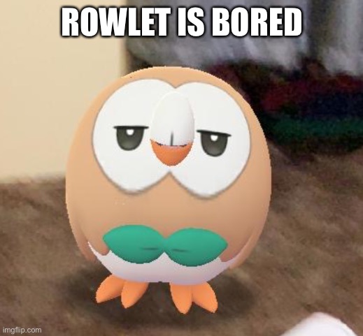 And so am i | ROWLET IS BORED | image tagged in sleepy rowlet | made w/ Imgflip meme maker