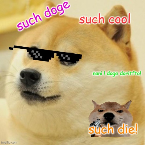 Doge Meme | such doge; such cool; nani ! doge doritfto! such die! | image tagged in memes,doge | made w/ Imgflip meme maker