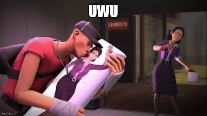 Scout kissing body pillow | UWU | image tagged in scout kissing body pillow | made w/ Imgflip meme maker
