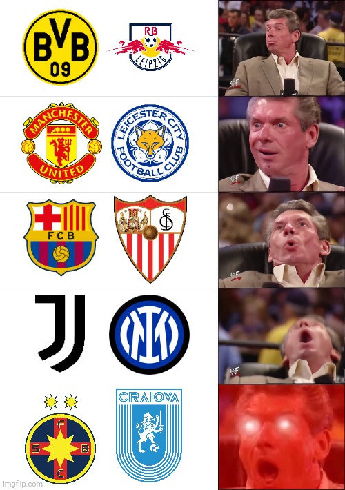 This Weekend <3 | image tagged in vince mcmahon 5 tier,barcelona,juventus,manchester united,fcsb,inter | made w/ Imgflip meme maker