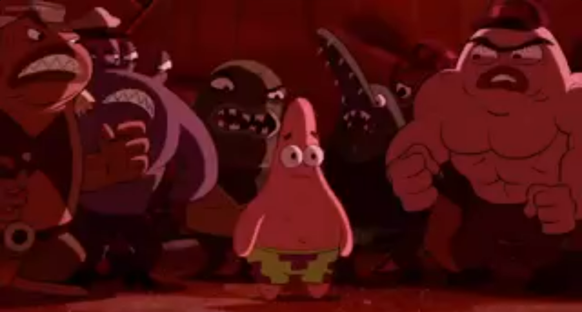 Patrick Being Surrounded Blank Meme Template