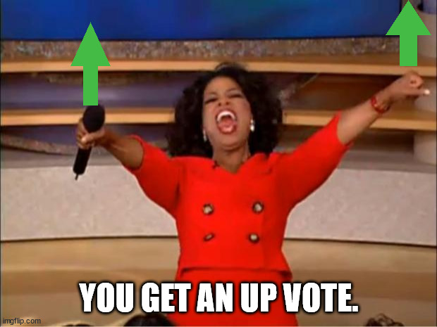 Oprah You Get A Meme | YOU GET AN UP VOTE. | image tagged in memes,oprah you get a | made w/ Imgflip meme maker