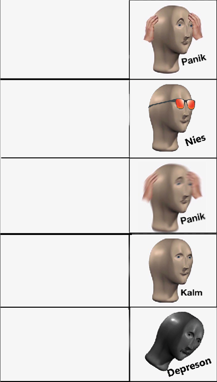 Meme man kalm panik + Blank Meme Template