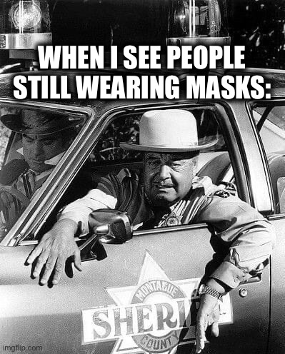  WHEN I SEE PEOPLE STILL WEARING MASKS: | image tagged in masks,politics,political meme,funny memes,memes,covid | made w/ Imgflip meme maker