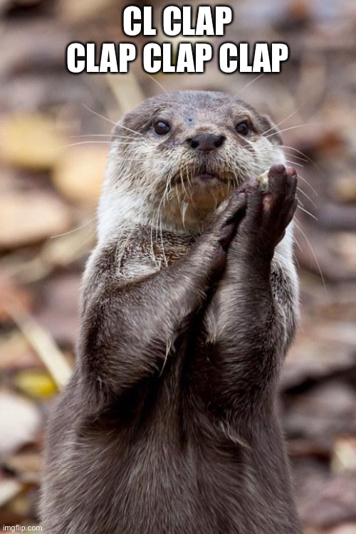 Slow-Clap Otter | CL CLAP CLAP CLAP CLAP | image tagged in slow-clap otter | made w/ Imgflip meme maker