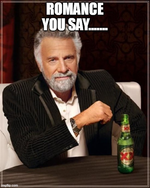 The Most Interesting Man In The World Meme | ROMANCE YOU SAY....... | image tagged in memes,the most interesting man in the world | made w/ Imgflip meme maker