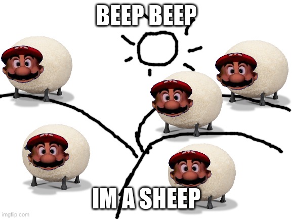 Blank White Template | BEEP BEEP; IM A SHEEP | image tagged in blank white template | made w/ Imgflip meme maker