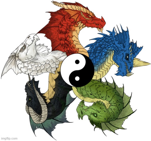 Tiamat Circle with Yin and Yang | image tagged in blank white template | made w/ Imgflip meme maker
