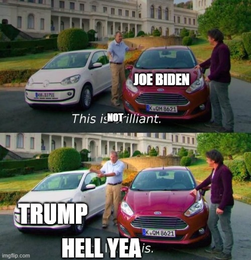 This Is Brilliant But I Like This | JOE BIDEN; NOT; TRUMP; HELL YEA | image tagged in this is brilliant but i like this | made w/ Imgflip meme maker