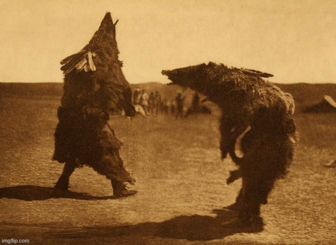 Arikara Bear Dance | image tagged in arikara bear dance,native american,history,religious,pagan,furries | made w/ Imgflip meme maker