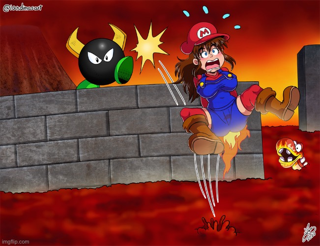 Super Maria 64: Fireflame Volcano Land | made w/ Imgflip meme maker